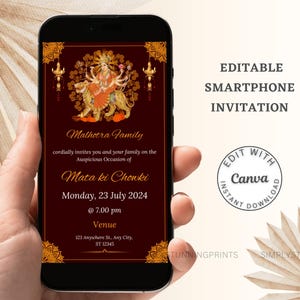 Mata ki Chowki Invitation | Mata ka Jagrata Invite | Mata Rani Invite | Digital Download DIY Smartphone Invite