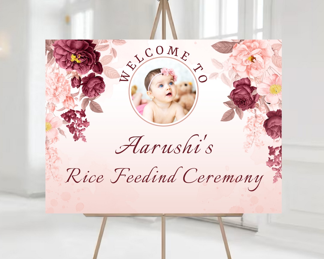 Rice Feeding Ceremony Welcome Sign Pasni Welcome Sign Baby - Etsy