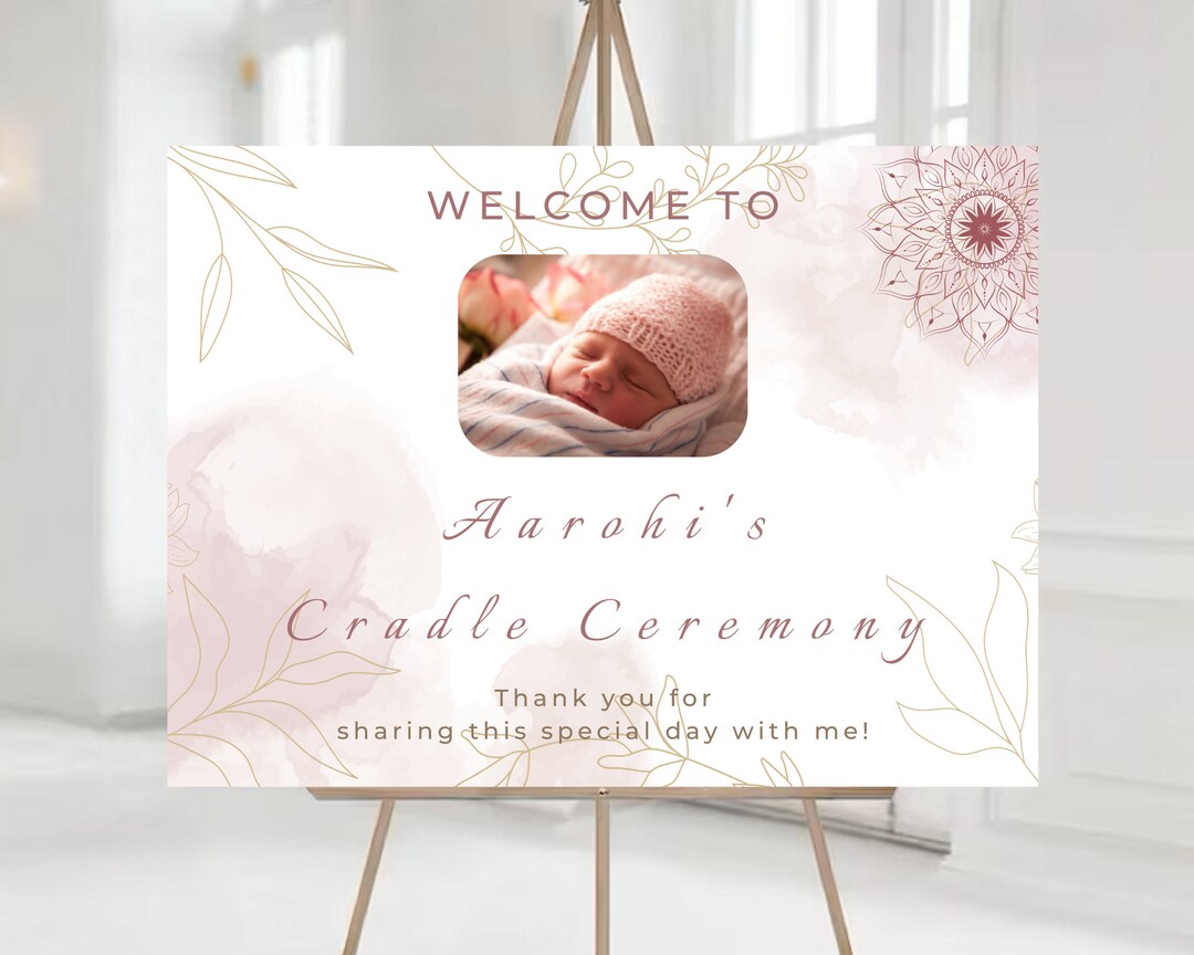 Editable Baby Cradle Ceremony Sign Naming Ceremony Etsy