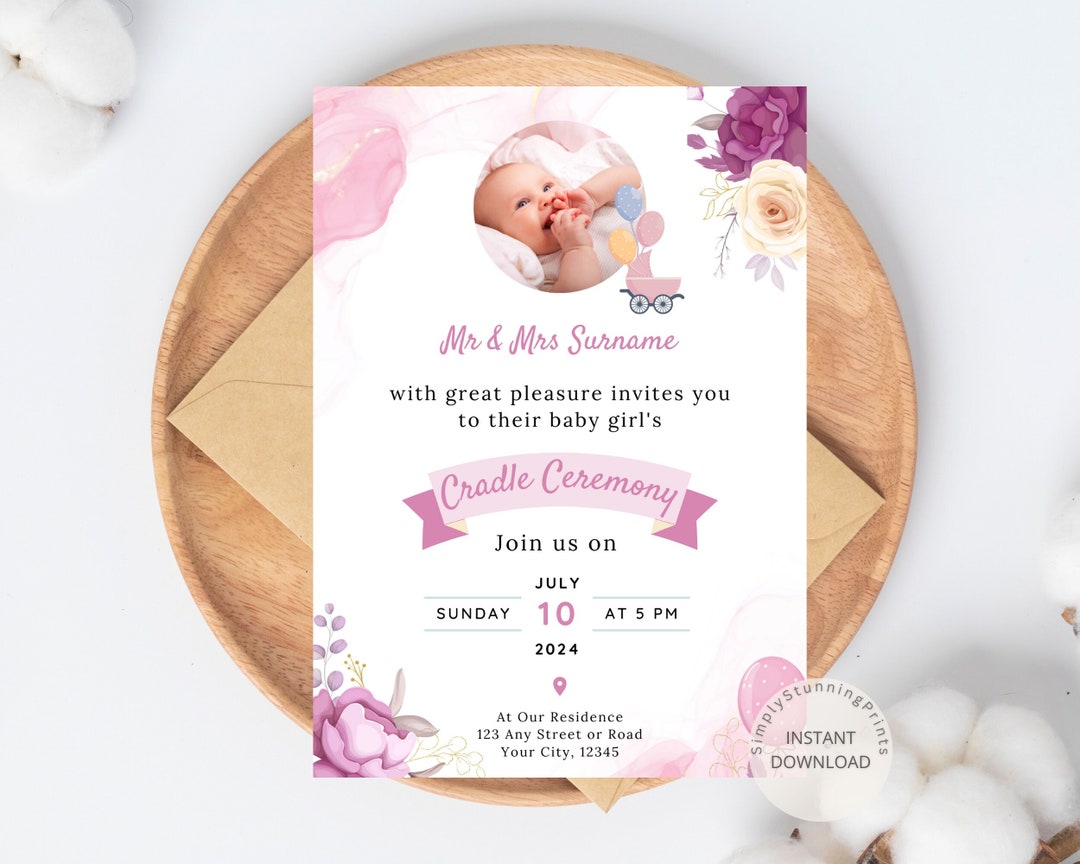Cradle Ceremony Invitation Card for Baby Girl Naming Ceremony Invite Cradle Invitation Template DIGITAL DOWNLOAD - Etsy cradle-ceremony-invitation-card-for-baby-girl-naming-ceremony-invite-cradle-invitation-template-digital-download-etsy