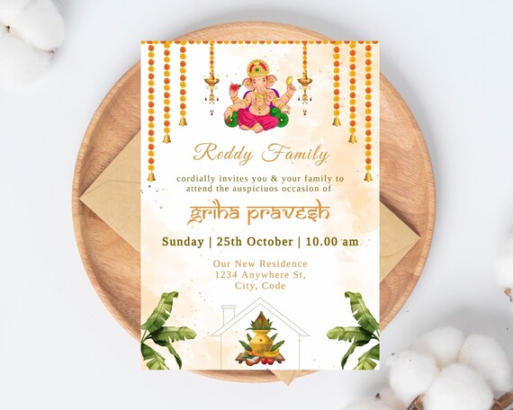 House warming ceremony invitation cards deals