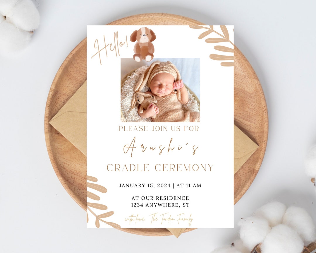 Baby Cradle Ceremony Invitation Naming Ceremony Invite Baby Photo