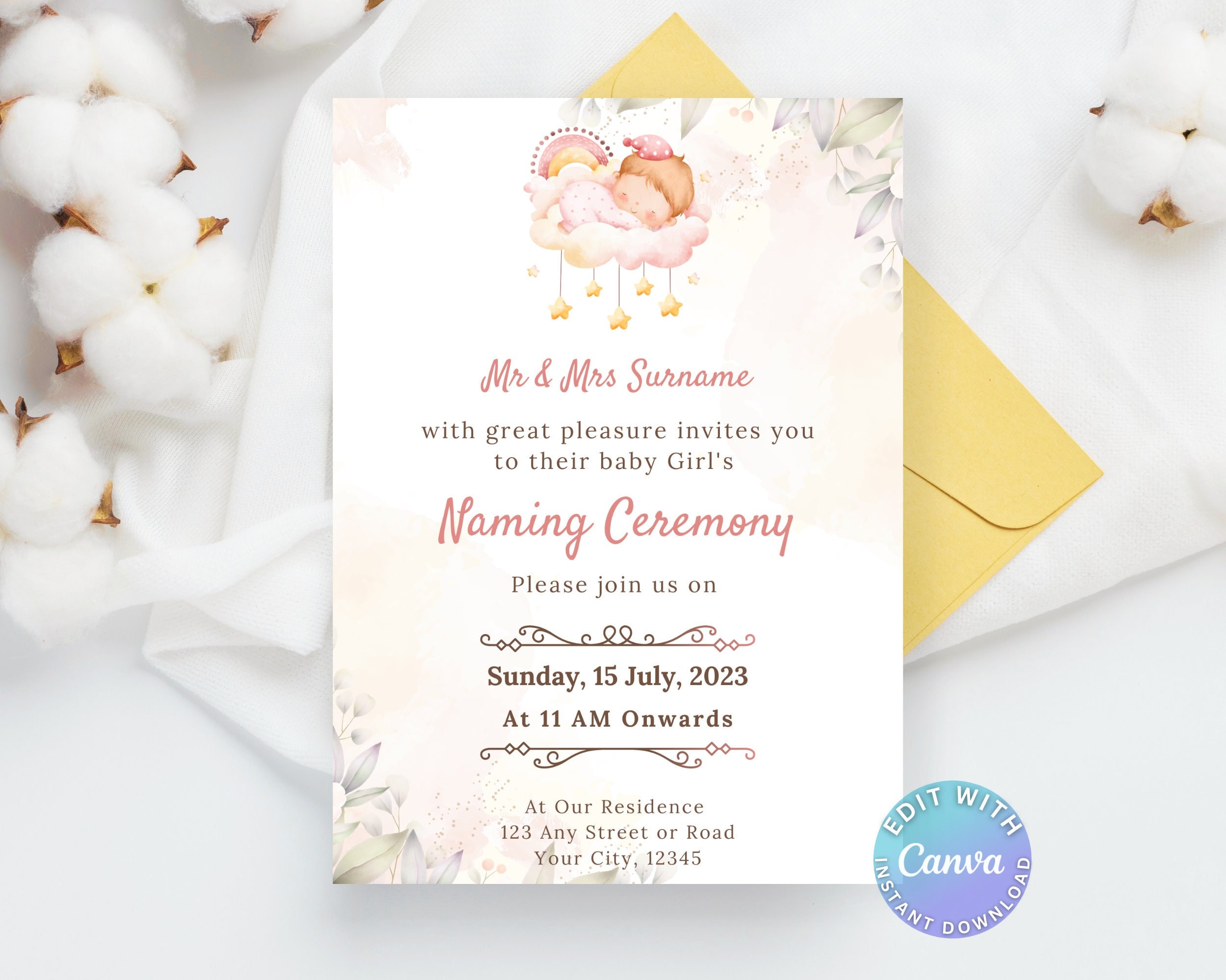 Naming Ceremony Invitation Indian