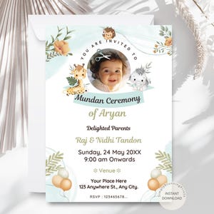 Mundanische Zeremonien-Einladung: Hindu Tonsur, Chola Sanskar (Digitaler Download)