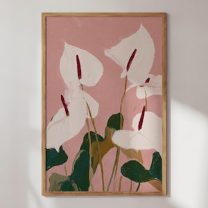 Anthurium Flower Print: Abstract Pink Botanical Art, Modern Home Decor