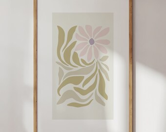 Botanical Vase Art Print: Abstract Floral Gallery Decor (Digital Download)