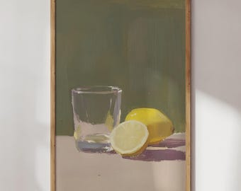Zitronen-Stillleben-Kunstdruck: Malerische Zitrus-Küchenwandkunst
