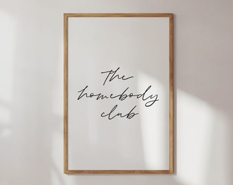 Homebody Club Print: Minimalistische Skandinavische Wandkunst (Digitaler Download)