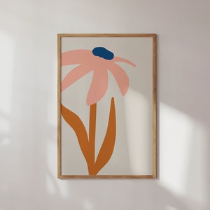 Abstract Floral Wall Art, Botanical Print, Colourful Wall Art, Minimalist Modern Printable Wall Art, Digital Download, Abstract Flower Print