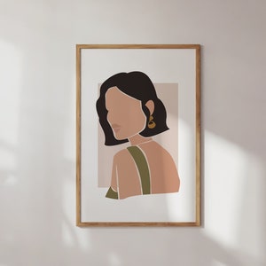 feminine wall art, woman wall art, printable wall art abstract woman art print, female art, woman illustration, fashion prints, boho prints