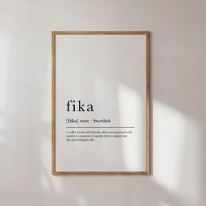 Fika Definition Print: Scandinavian Kitchen Decor (Digital Download)