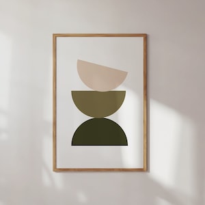 Stampe di forme astratte, arte astratta boho, stampe d&#39;arte moderna, arte neutra, arte di metà secolo, arte scandinava, arte stampabile, arte nei toni del verde