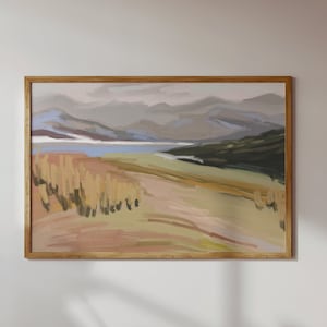 Earth Tones Landscape Painting: Minimalist Wall Art (Digital Download)