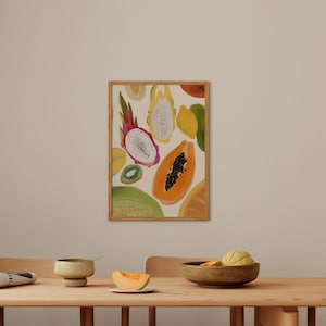 Papaya Druck, Papaya Küche Druck, ObstWand Kunst, Obst Poster, Küchen Wandkunst, druckbare Wandkunst, moderne Kunst