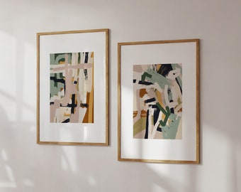 Abstract Brush Stroke Prints: Modern Gallery Wall Art (Digital Download)
