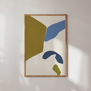 Abstract Shapes Art Print: Green & Blue Minimalist Gallery Wall (Digital Download)