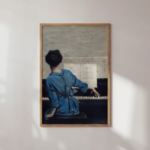 Vintage Piano Player Portrait Print: Abstract Home Decor (Digital Download)