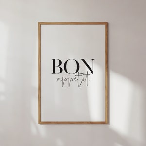 Bon Appetit Print, Bon Appetit Sign, Kitchen Sign, Kitchen Prints, Kitchen Wall Art, Bon Appétit Poster, Minimalist Print, Kitchen Decor