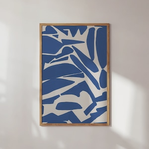 Zeitgenössische abstrakte Kunst - Blaue abstrakte Kunst, druckbare Kunst, Galerie Wandkunst, Minimale Drucke, moderne Wandkunst, druckbares Poster
