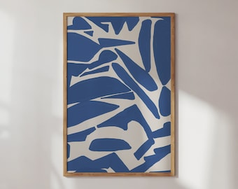Blue Abstract Art Print: Minimalist Modern Gallery Wall (Digital Download)