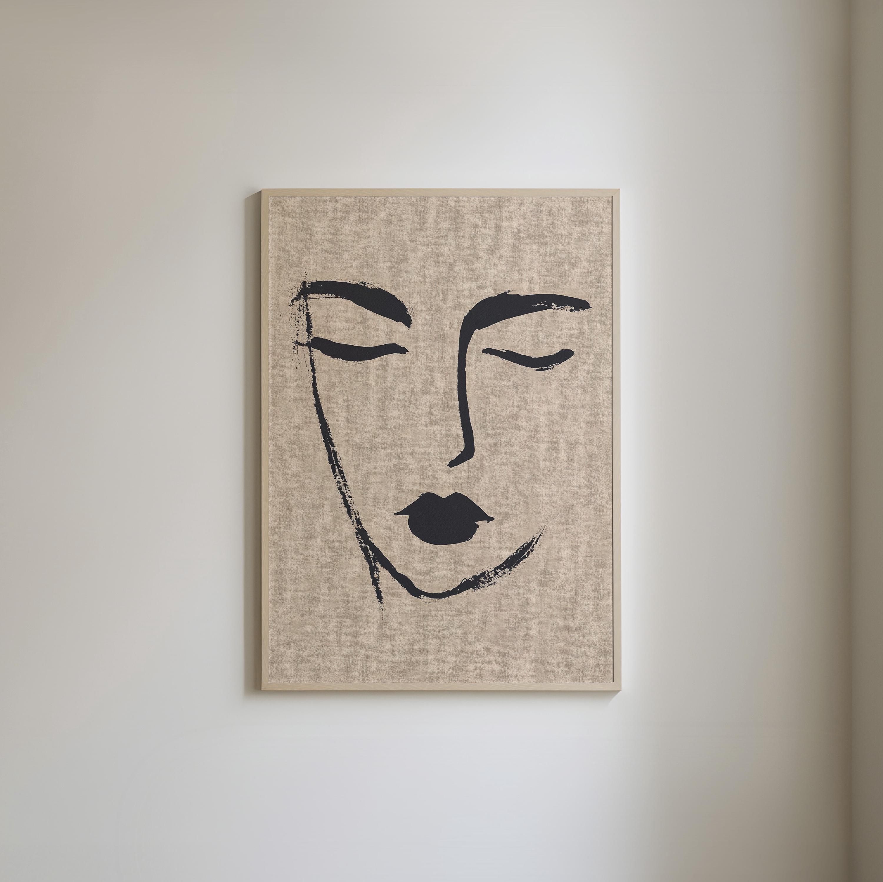 Minimalist Face Line Art Print: Abstract Female Portrait, Scandinavian ...