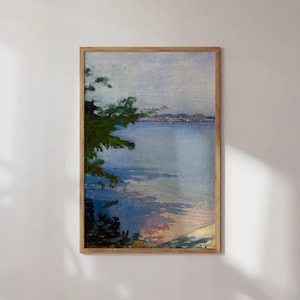 Coastal Oil Painting, Vintage Art Prints, Farmhouse Decor, Abstract Vintage Print, Vintage Home Decor, Printable Gallery Wall Art