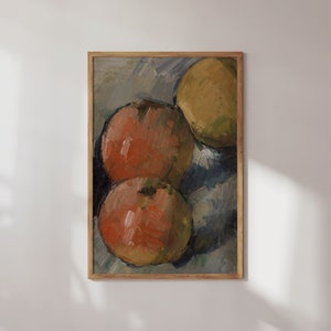 Vintage Fruit Art Print, PRINTABLE Rustic Kitchen Painting, Farmhouse Artwork, Vintage Still Life, Vintage Decor, Muted Tones Fruit Print