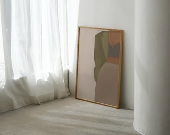 Abstract Female Fashion Illustration: Minimalist Art Print (Digital Download)
