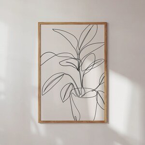Minimalist Plant Line Art Print: Boho Home Decor (Digital Download)