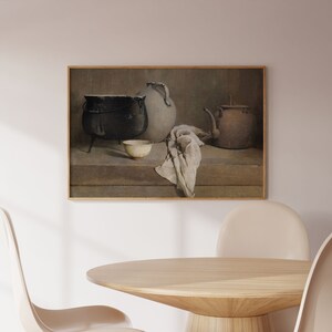 Farmhouse Kitchen Art Print, PRINTABLE Rustic Kitchen Painting, Vintage Artwork, Vintage Still Life, Vintage Home Decor, Muted Tones Print