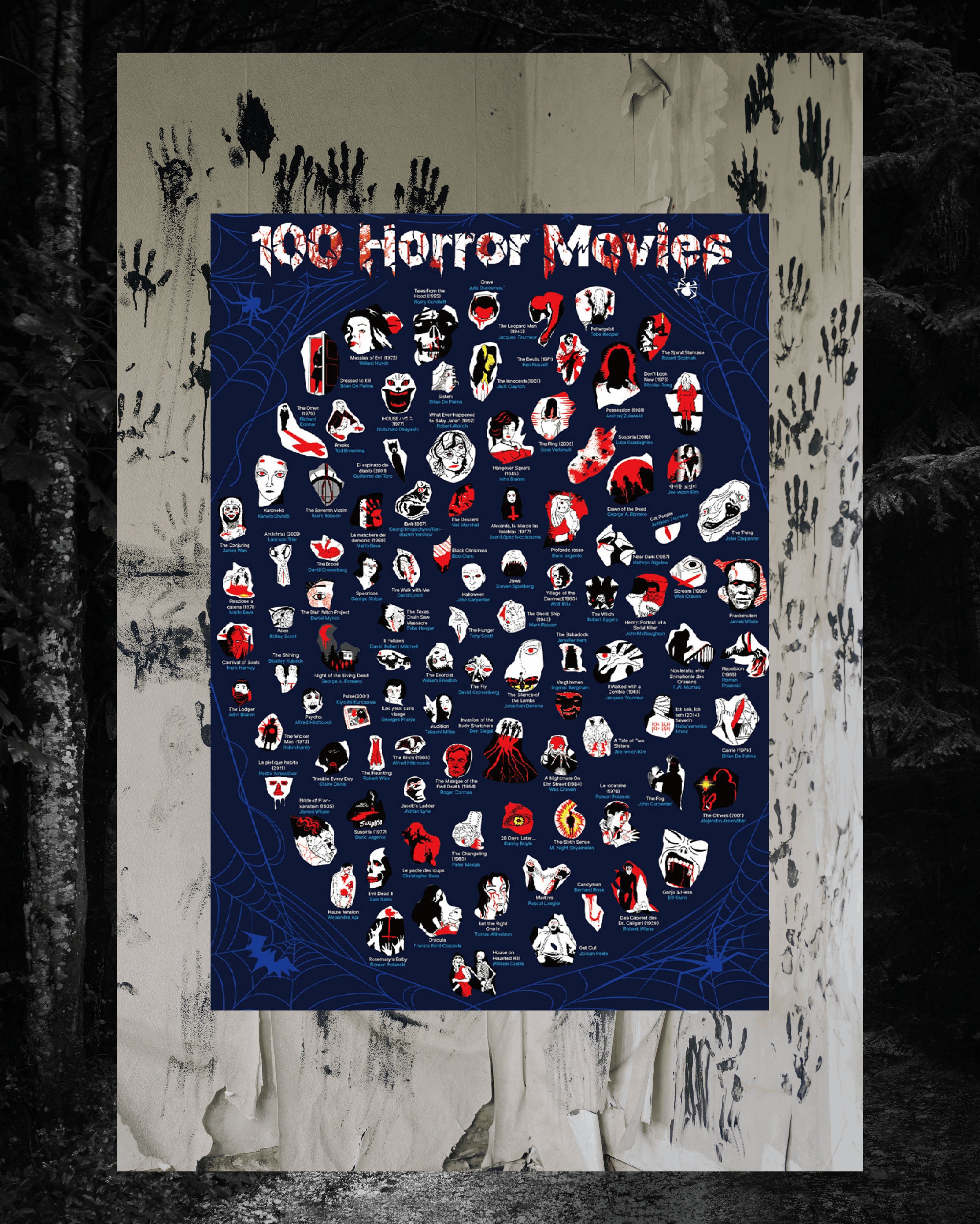 Horror Movie Scratch off Poster Top 100 Movies Classic Etsy