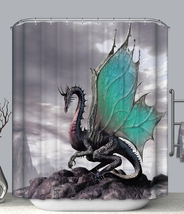Dragon Shower Curtain Goth Shower Curtain Dragon Shower - Etsy