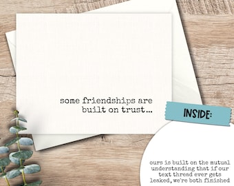 Funny Text Thread Friendship Card: Snarky Group Chat Humor