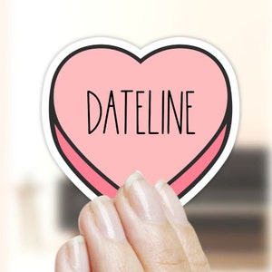 True Crime 'Dateline' Heart Sticker - Waterproof Laptop Decal