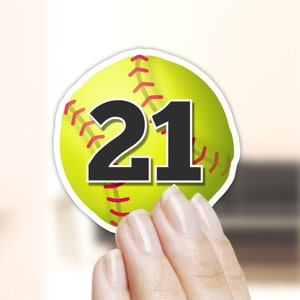 Personalized Softball Jersey Number Sticker- Custom sticker for softball mom, grandparent, athlete