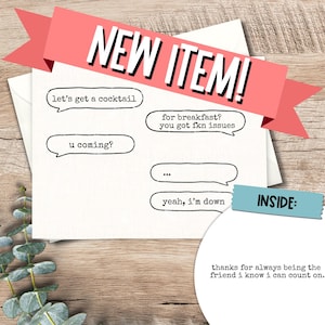 funny friendship card / funny card for adult / snarky thank you card / just because / encouragement and support / new cards