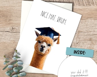 Funny Alpaca Graduation Card: Gen Z Congratulations