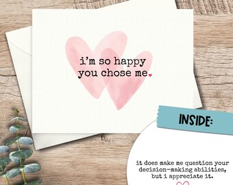 Funny Snarky Valentine's Day Card: Sarcastic Love Humor