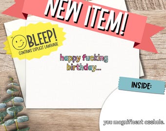 Funny Potty Mouth Birthday Card: Sarcastic Humor for Friend