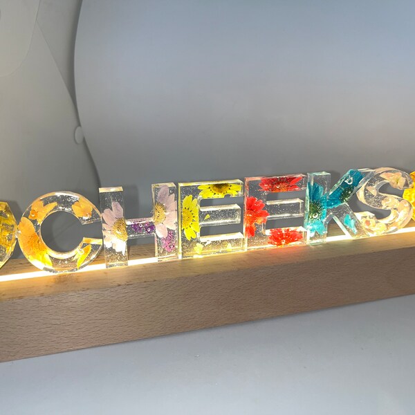 Resin Flower Lamp Etsy