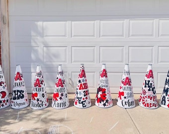 Hand Painted Cheer Megaphone, Custom Megaphone