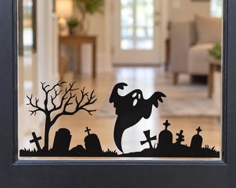 Ghost Graveyard Vinyl Decal, Halloween Car Window Sticker
