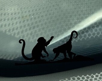 Monkey Car Decal – Jungle Animal Silhouette, Oracal 651 Vinyl