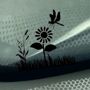 Sunflower & Dragonfly windshield easter egg decal/ easter egg  decals / 4x4 easter egg decal / Sunflower decals for car / dragonfly decal
