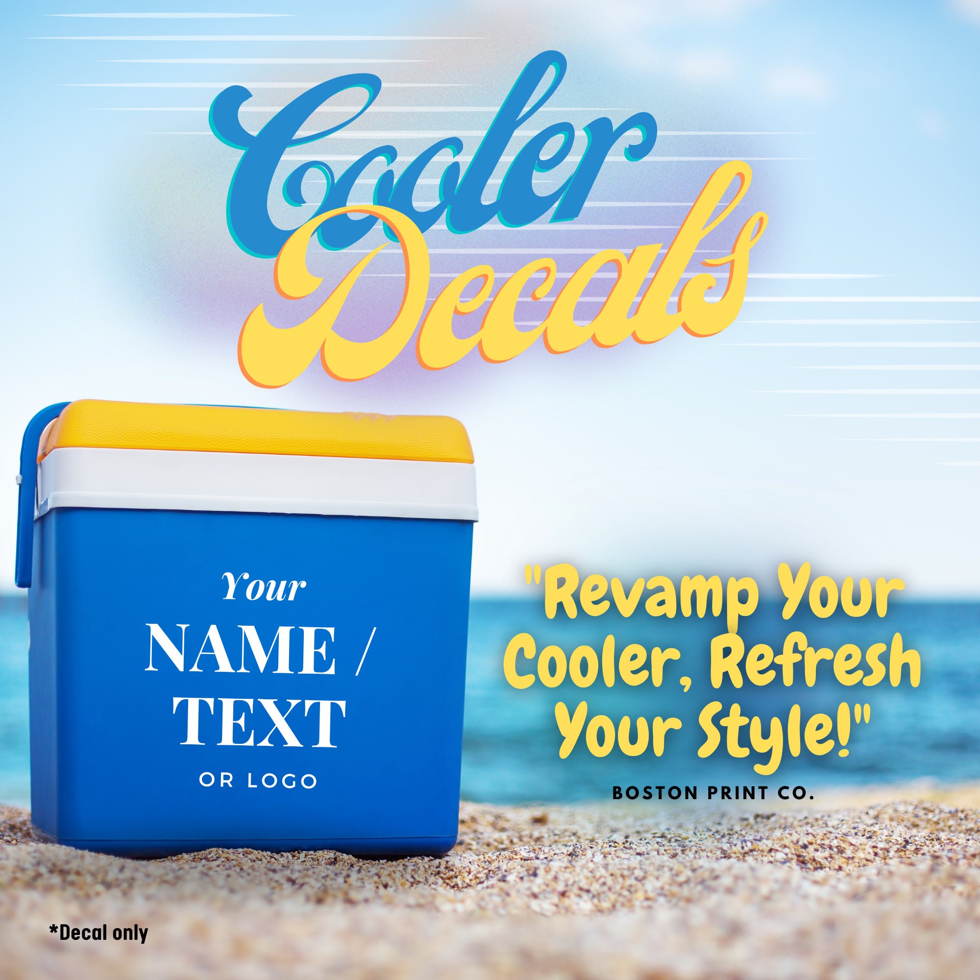 Custom Cooler Decals Personalized Cooler Stickers Team Etsy