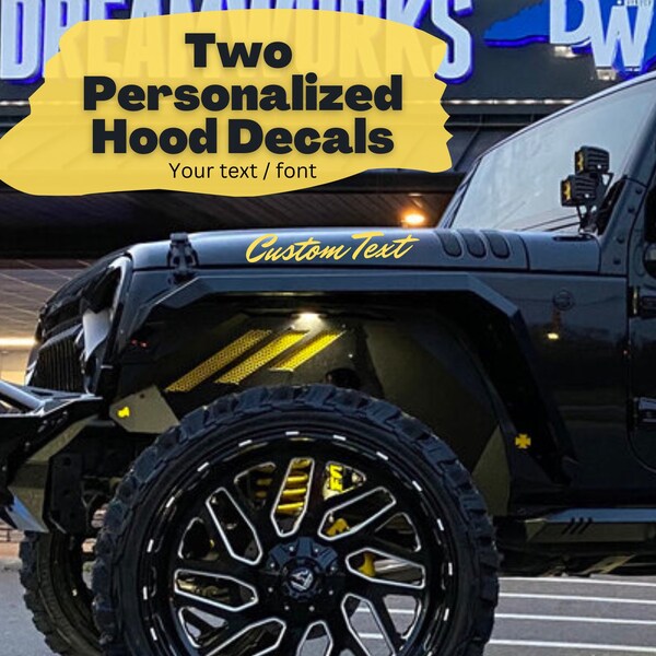 Custom Hood Lettering Custom Text Jeep Wrangler Hood Decal - Etsy
