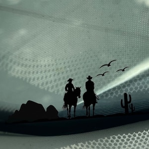 Wild West Wanderlust - Decalcomania per auto avventura da cowboy / Decalcomania dell'uovo di Pasqua / Nastro di trasferimento professionale incluso / Decalcomanie per auto / Spedizione veloce