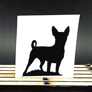Tiny Chihuahua dog windshield easter egg decal, easter egg sticker, 4x4 easter egg decal, tiny decals, small dog decal, laptop decals, dog