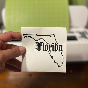 Decalcomania del profilo della Florida / vecchia decalcomania inglese / decalcomanie della Florida / decalcomania del nome dello stato / decalcomania dell'auto / decalcomania dello stato della Florida / Floridian / decalcomania del laptop