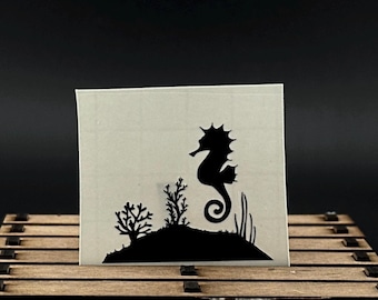 Seahorse Vinyl Decal - Coastal Car Sticker, Ocean Life Graphic